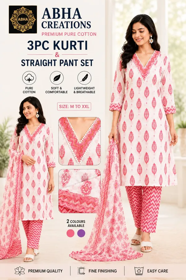 Pink_Cotton_Straight_Printed_Kurti_Pant_Dupatta_Set_For_Women