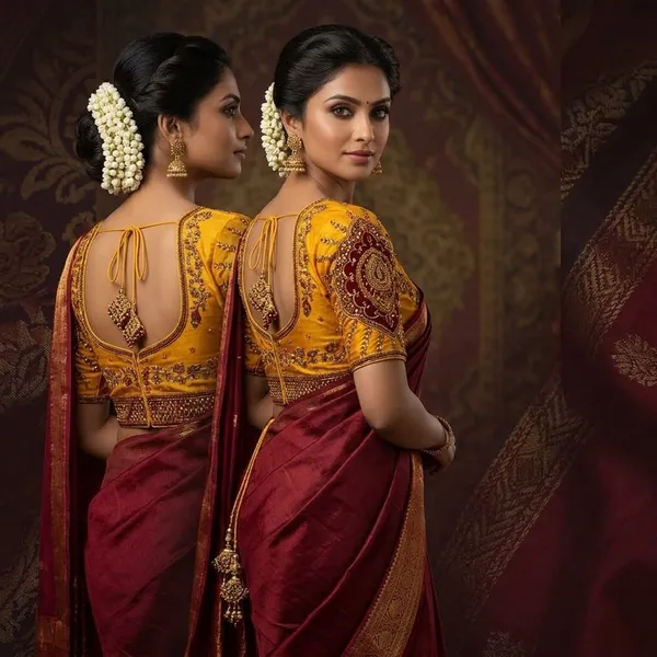 Mustard_Silk_Zardozi_Embroidered_Fitted_Blouse_For_Women
