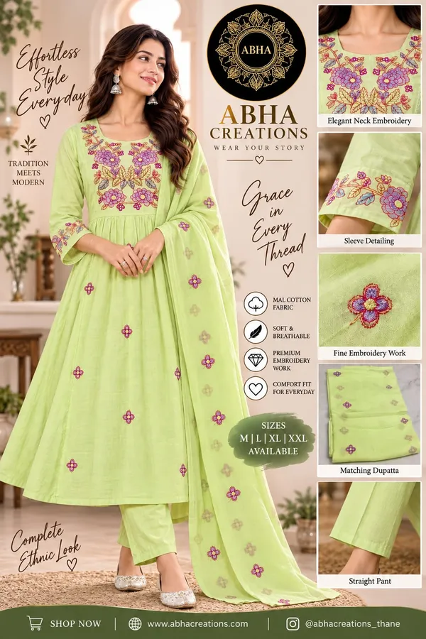 Green_Cotton_Anarkali_Suit_Set_For_Women