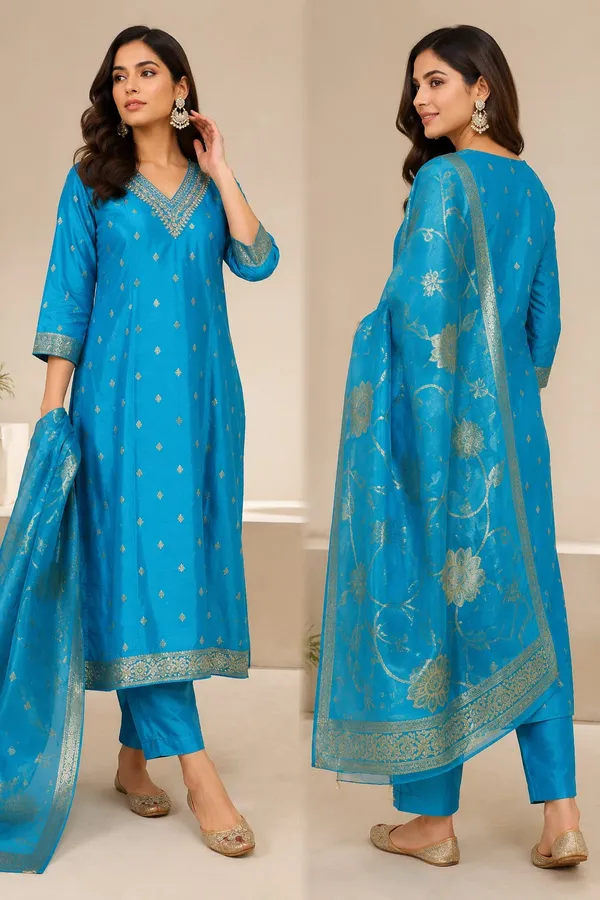 Blue_Silk_Straight_Embroidered_Kurta_Pant_Dupatta_Set_For_Women