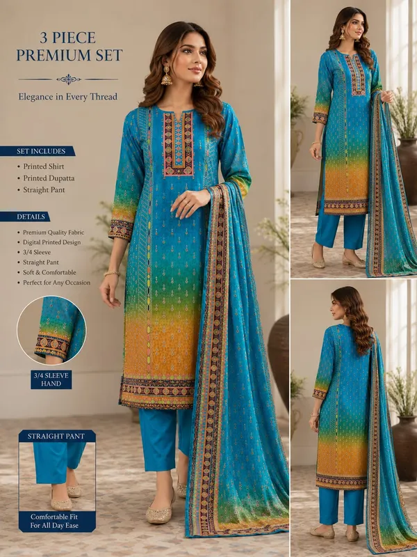 Blue_Silk_Straight_Digital_Printed_Suit_Set_For_Women