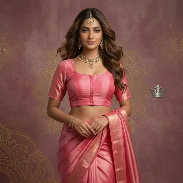 Pink_Satin_Sleeveless_Deep_Back_Designer_Blouse_For_Women