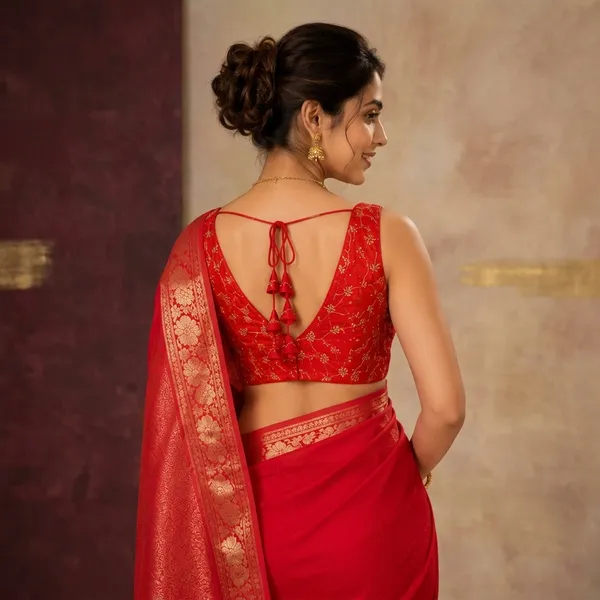Red_Silk_Zari_Woven_Sleeveless_Saree_Blouse_For_Women