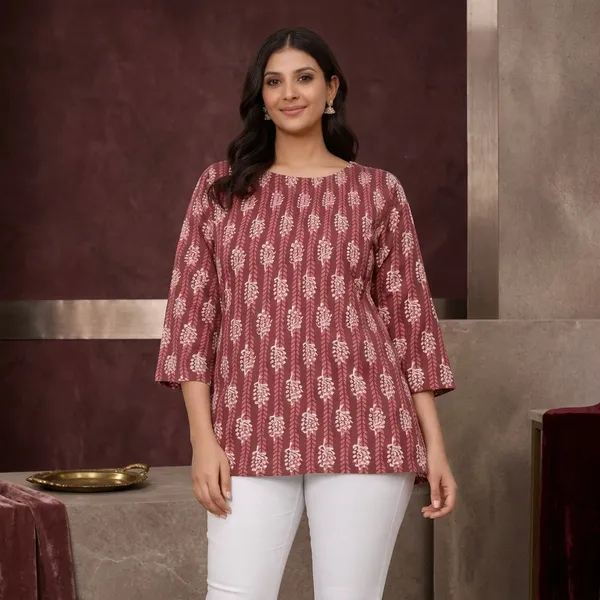 Maroon_Cotton_Straight_Floral_Print_Top_For_Women
