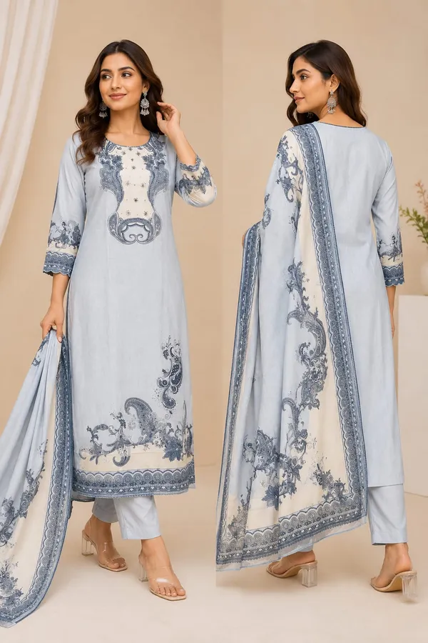 Grey_Silk_Printed_Straight_Kurta_Pant_Dupatta_Set_For_Women