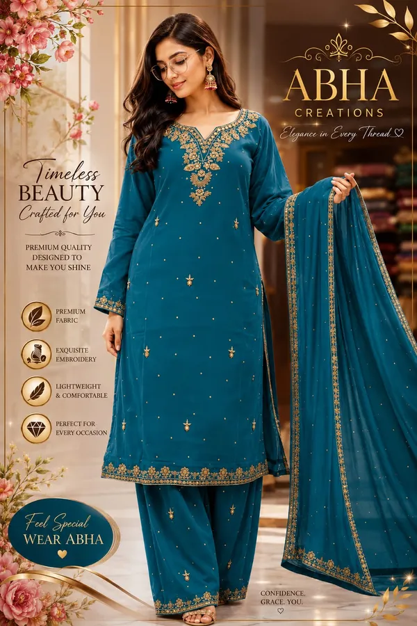Teal_Georgette_Embroidered_Relaxed_Palazzo_Suit_Set_For_Women