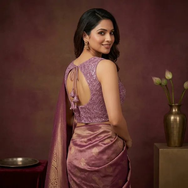 Mauve_Silk_Sleeveless_Embroidered_Saree_Blouse_For_Women