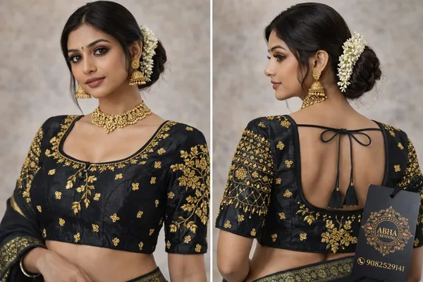 Black_Silk_Embroidered_Backless_Saree_Blouse_For_Women