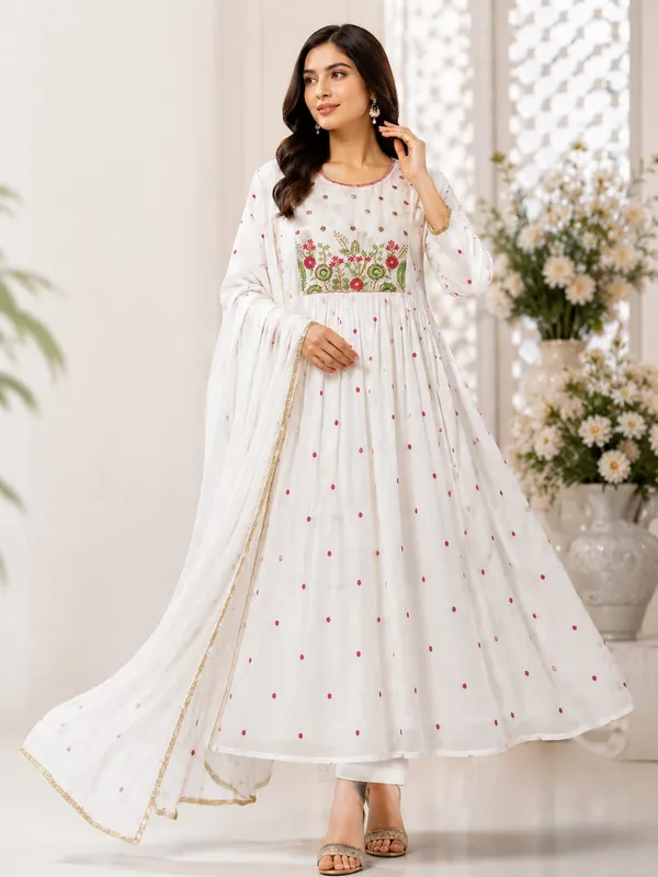 White_Roman_Silk_Embroidered_Anarkali_Kurta_Set_With_Dupatta_For_Women
