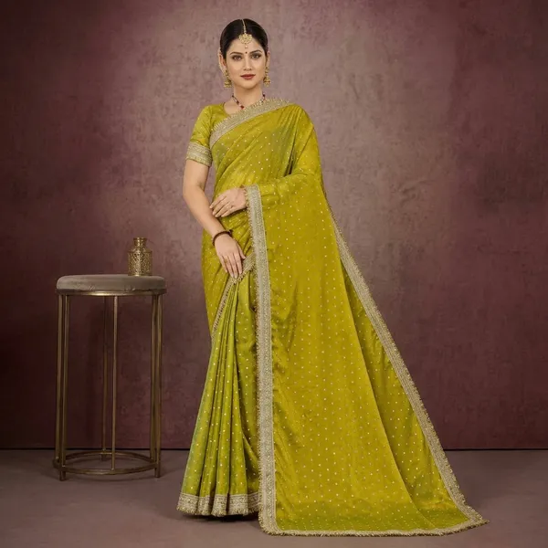 Mehendi_Green_Organza_Silk_Sequin_Embroidered_Saree_For_Women