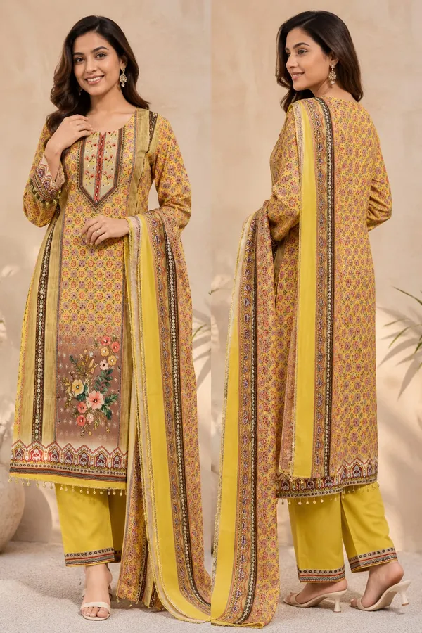 Yellow_Cotton_Straight_Kurta_Palazzo_Dupatta_Set_For_Women