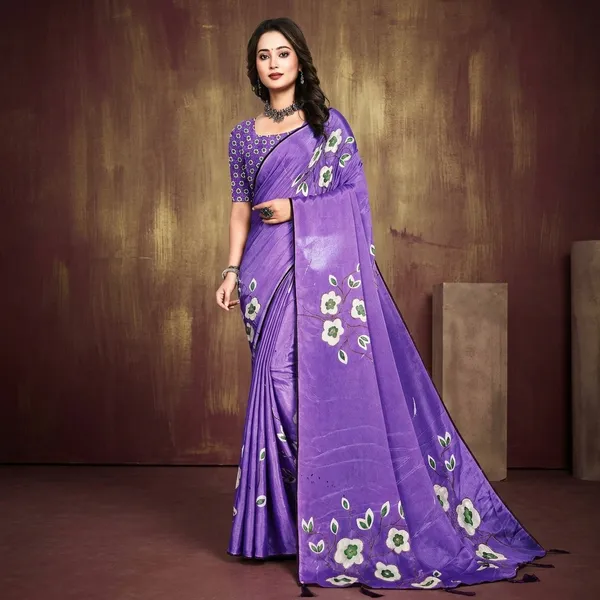 Purple_Satin_Silk_Floral_Embroidered_Saree_For_Women