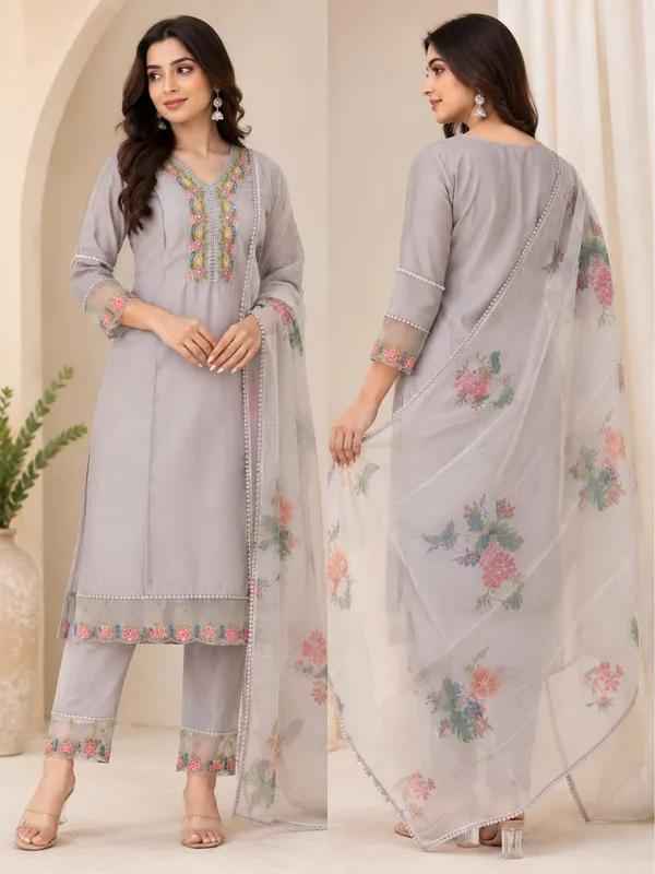 Grey_Silk_Embroidered_Straight_Kurta_Set_With_Dupatta_For_Women