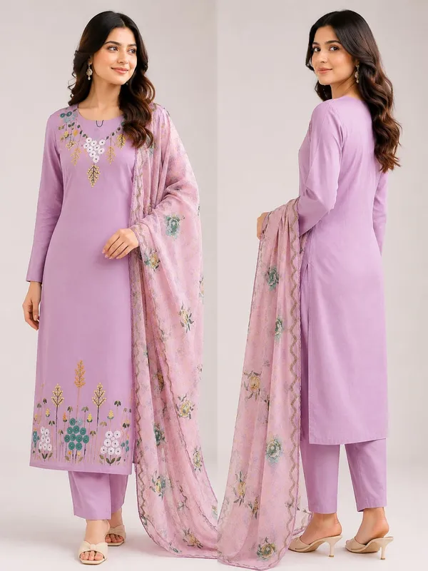 Lavender_Silk_Straight_Embroidered_Kurta_Pant_Dupatta_Set_For_Women