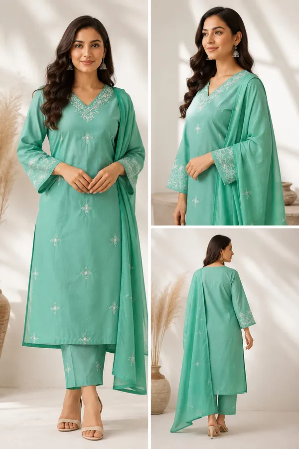 Sea_Green_Cotton_Straight_Embroidered_Kurta_Dupatta_Set_For_Women