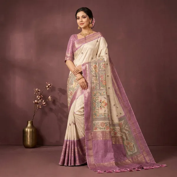 Ivory_Silk_Digital_Floral_Print_Zari_Woven_Saree_For_Women