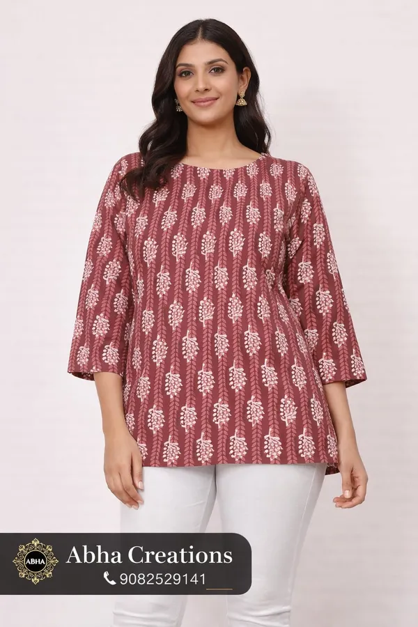 Maroon_Cotton_Straight_Floral_Print_Top_For_Women
