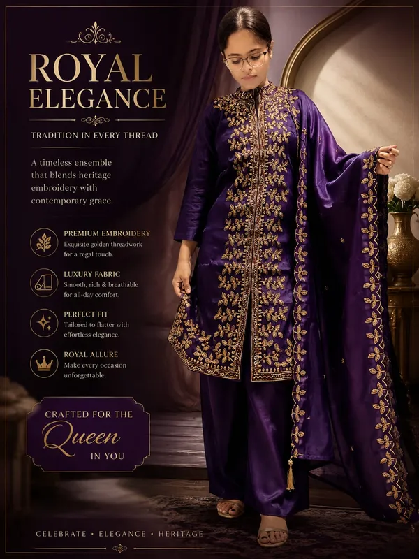 Purple_Silk_Golden_Embroidered_Straight_Kurta_Set_For_Women