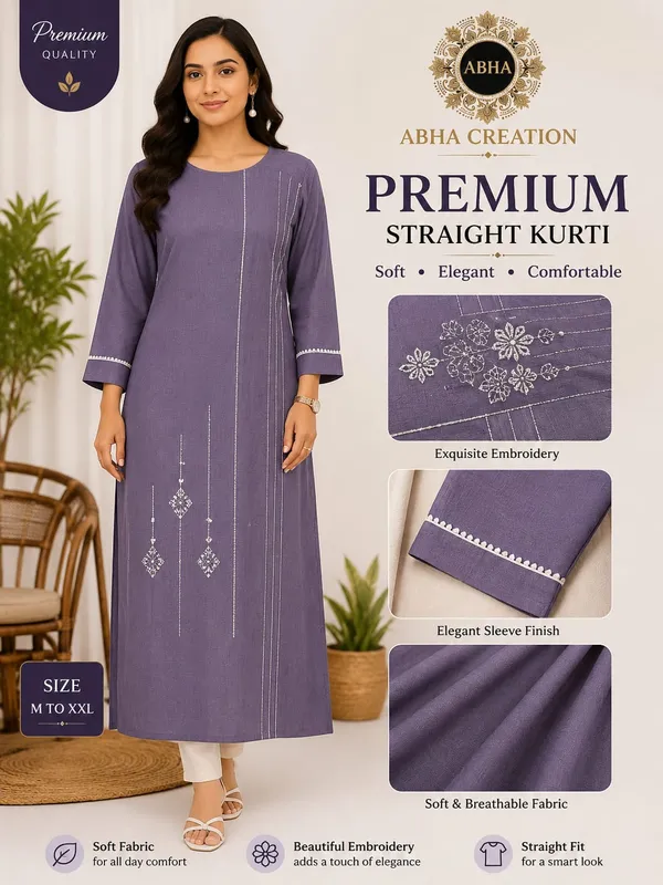 Purple_Rayon_Straight_Fit_Floral_Embroidered_Kurti_For_Women
