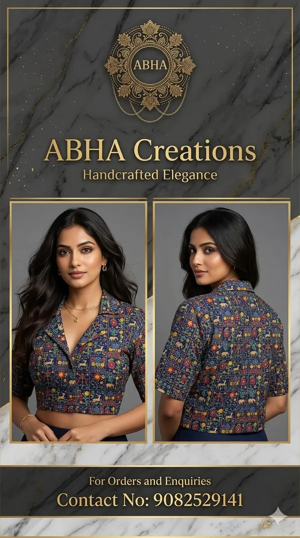 Navy_Cotton_Printed_Collared_Crop_Blouse_For_Women