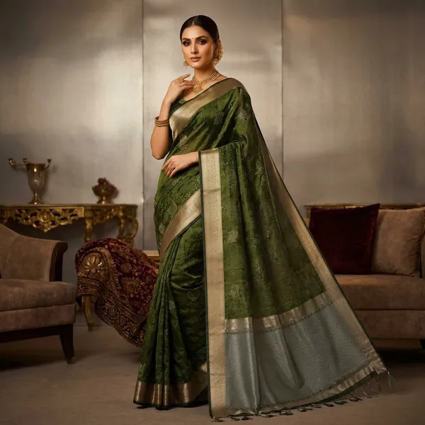Green_Silk_Woven_Zari_Border_Traditional_Saree_For_Women