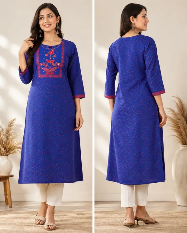 Blue_Cotton_Straight_Floral_Embroidered_Kurta_For_Women