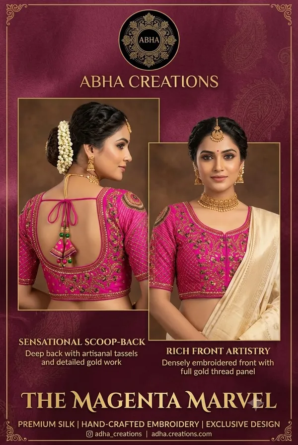 Magenta_Cotton_Silk_Embroidered_Scoop_Back_Saree_Blouse_For_Women