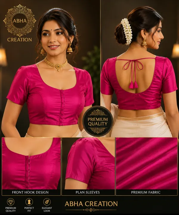 Pink_Satin_Silk_Deep_Back_Tie_Up_Saree_Blouse_For_Women
