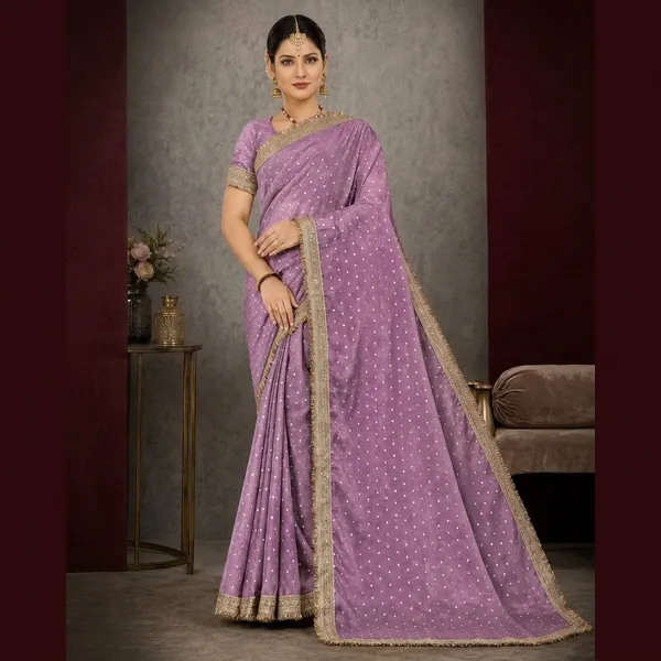 Lavender_Organza_Silk_Embroidered_Zari_Border_Saree_For_Women