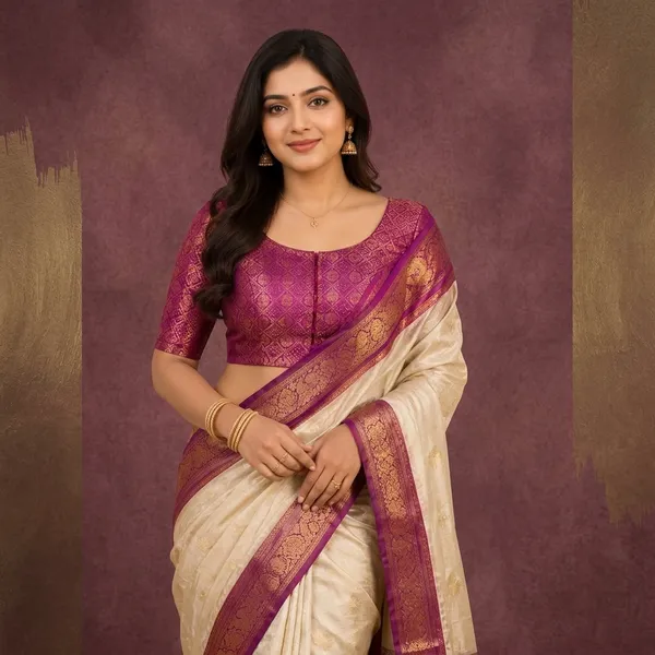 Off_White_Silk_Zari_Woven_Border_Banarasi_Saree_For_Women