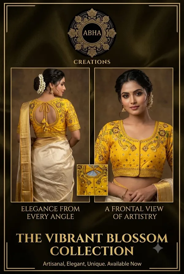 Yellow_Silk_Embroidered_Mirror_Work_Blouse_For_Women