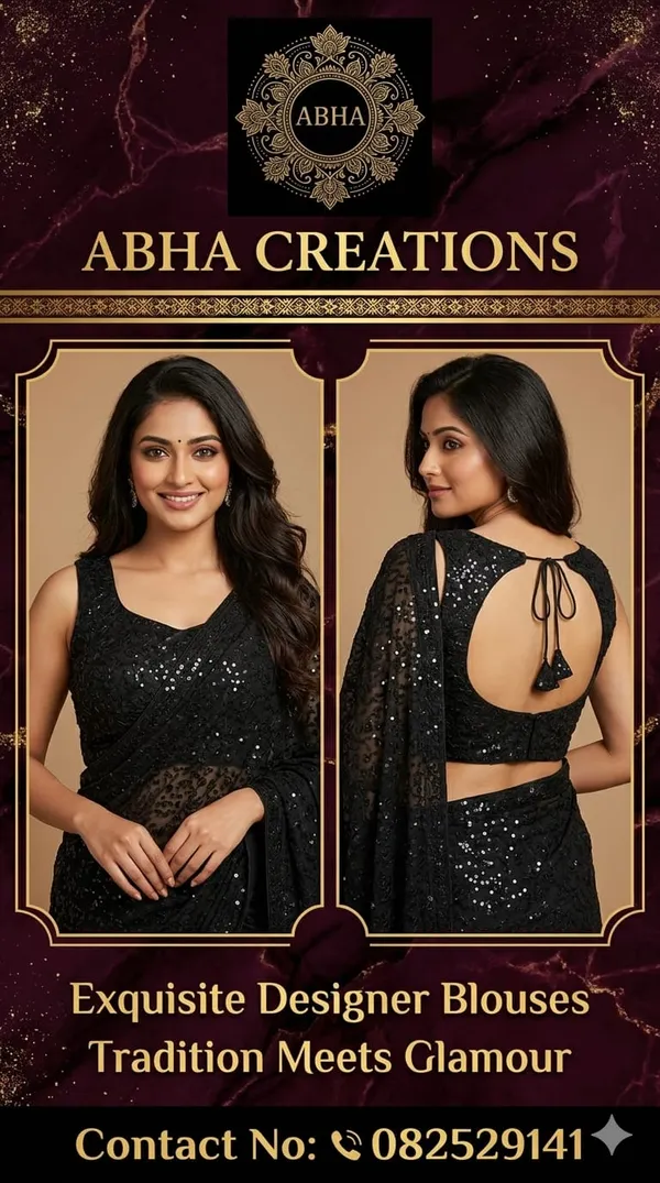 Black_Polyester_Net_Sequin_Sleeveless_Designer_Blouse_For_Women