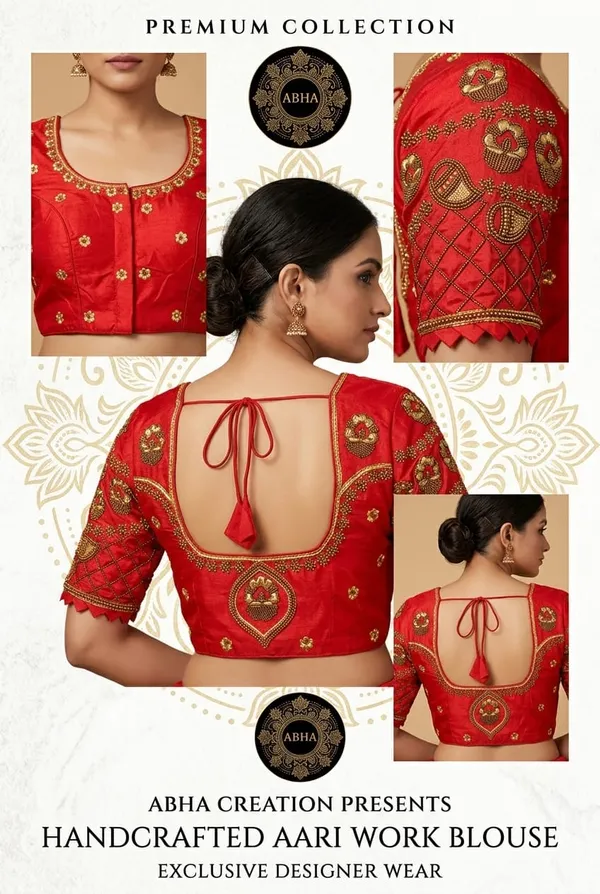 Red_Silk_Aari_Work_Embroidered_Designer_Blouse_For_Women