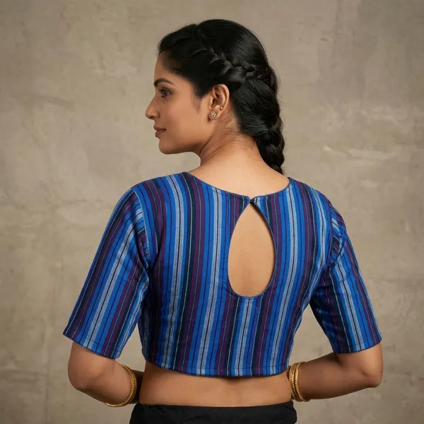 Blue_Cotton_Striped_Tailored_Fit_Blouse_For_Women