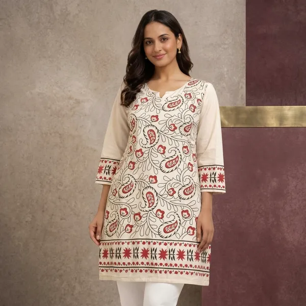 Off_White_Cotton_Printed_Straight_Kurti_For_Women