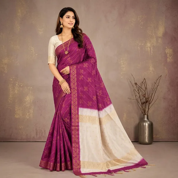 Purple_Silk_Golden_Zari_Border_Traditional_Saree_For_Women