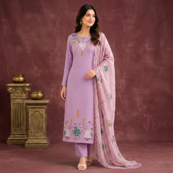 Lavender_Silk_Straight_Embroidered_Kurta_Pant_Dupatta_Set_For_Women
