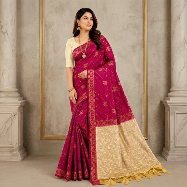 Magenta_Silk_Zari_Woven_Banarasi_Saree_For_Women