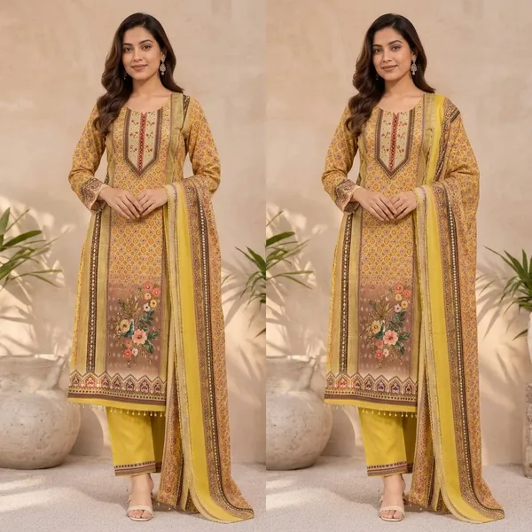Yellow_Cotton_Straight_Kurta_Palazzo_Dupatta_Set_For_Women