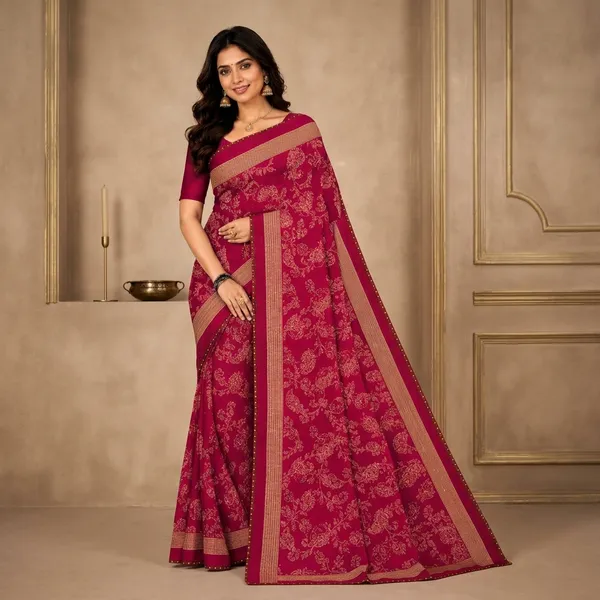 Maroon_Silk_Paisley_Print_Border_Saree_For_Women
