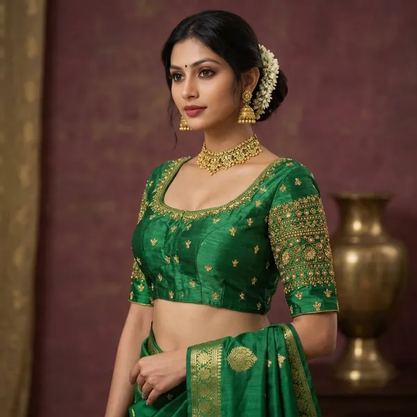 Green_Silk_Zari_Embroidered_Ethnic_Blouse_For_Women