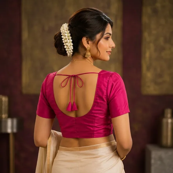 Pink_Satin_Silk_Deep_Back_Tie_Up_Saree_Blouse_For_Women