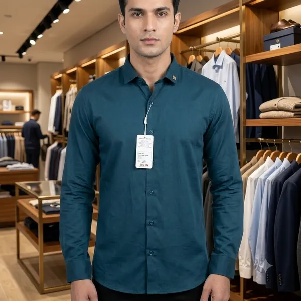 Teal_Blue_Cotton_Slim_Fit_Full_Sleeve_Shirt_For_Men