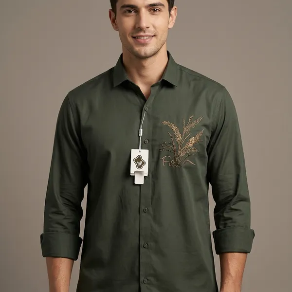 Black_Cotton_Regular_Fit_Embroidered_Leaf_Pattern_Kurta_For_Men