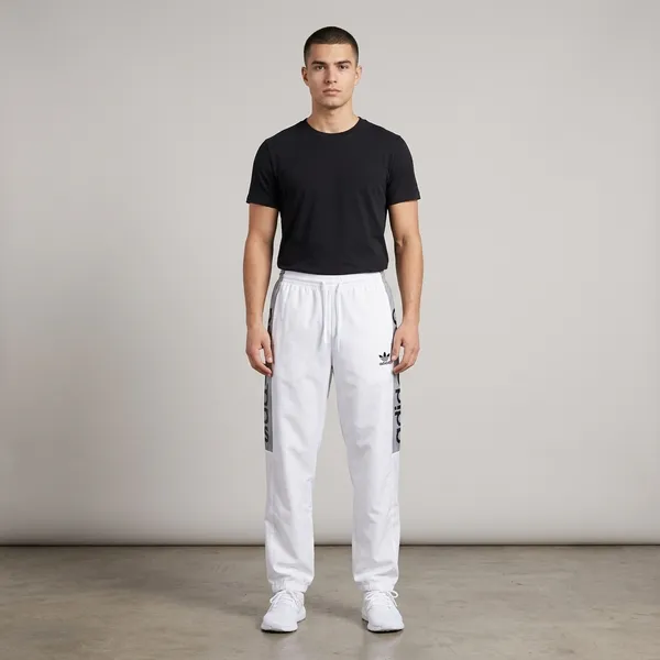 White_Polyester_Logo_Print_Track_Pants_For_Men