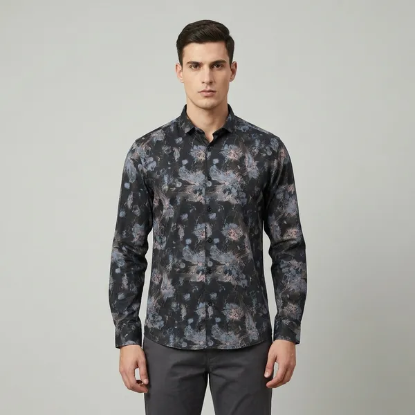 Black_Cotton_Regular_Fit_Floral_Print_Casual_Shirt_For_Men