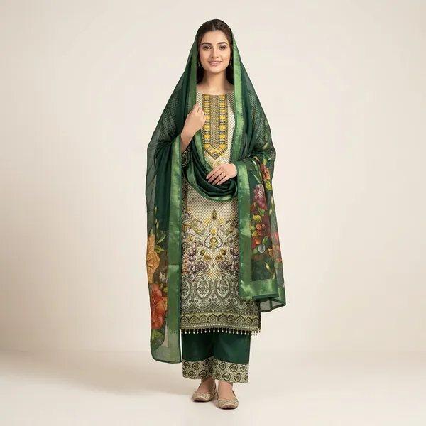Beige_Green_Cotton_Embroidered_Lawn_Suit_Set_With_Dupatta_For_Women