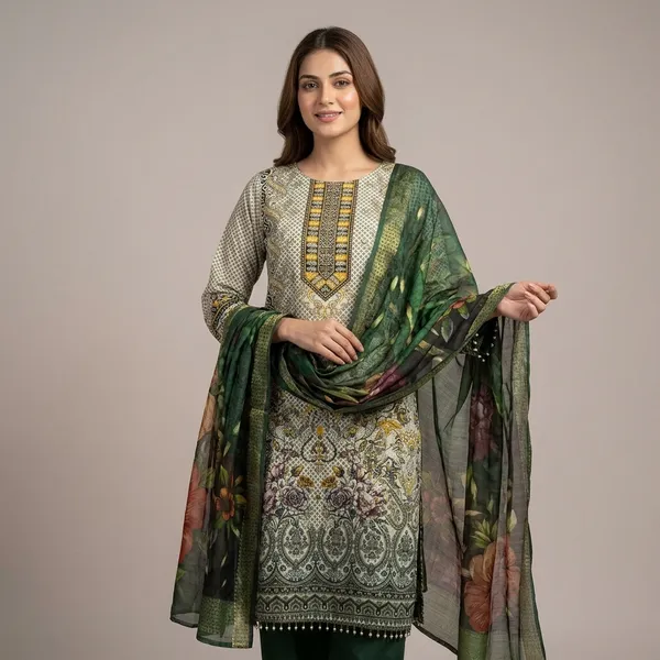 Beige_Green_Cotton_Embroidered_Lawn_Suit_Set_With_Dupatta_For_Women
