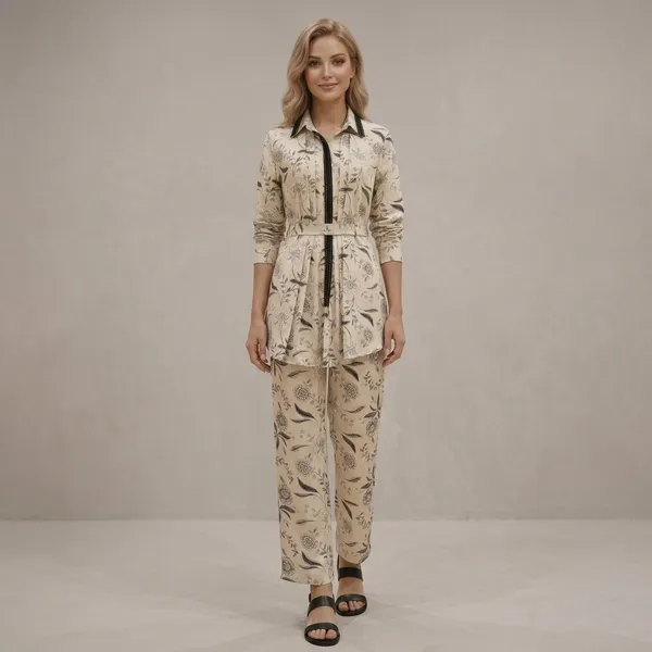 Beige_Cotton_Floral_Print_Kurta_Co-Ord_Set_For_Women