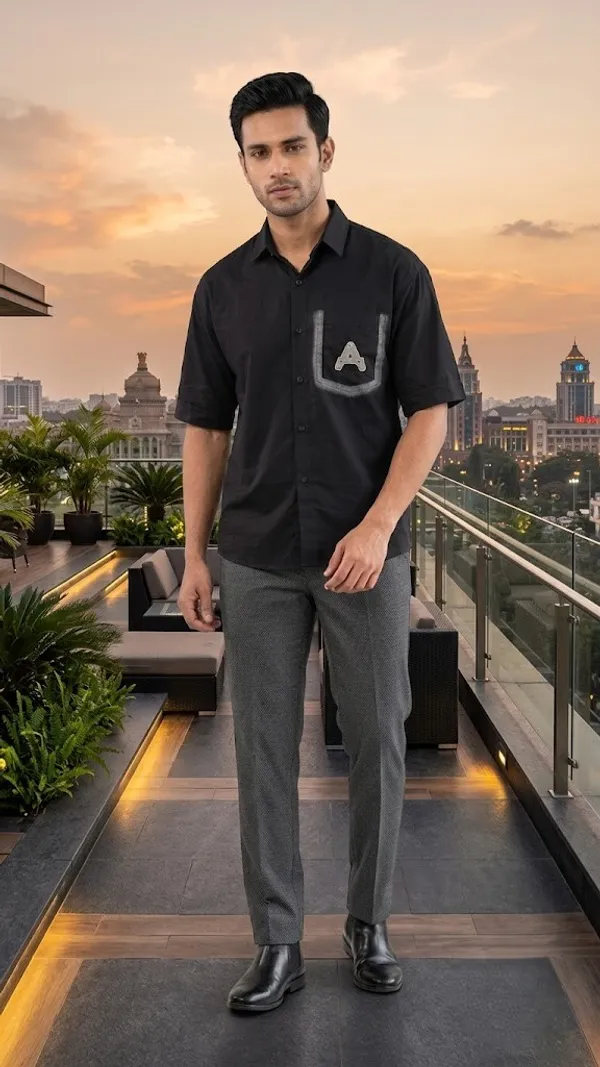 Black_Cotton_Regular_Fit_Shirt_For_Men